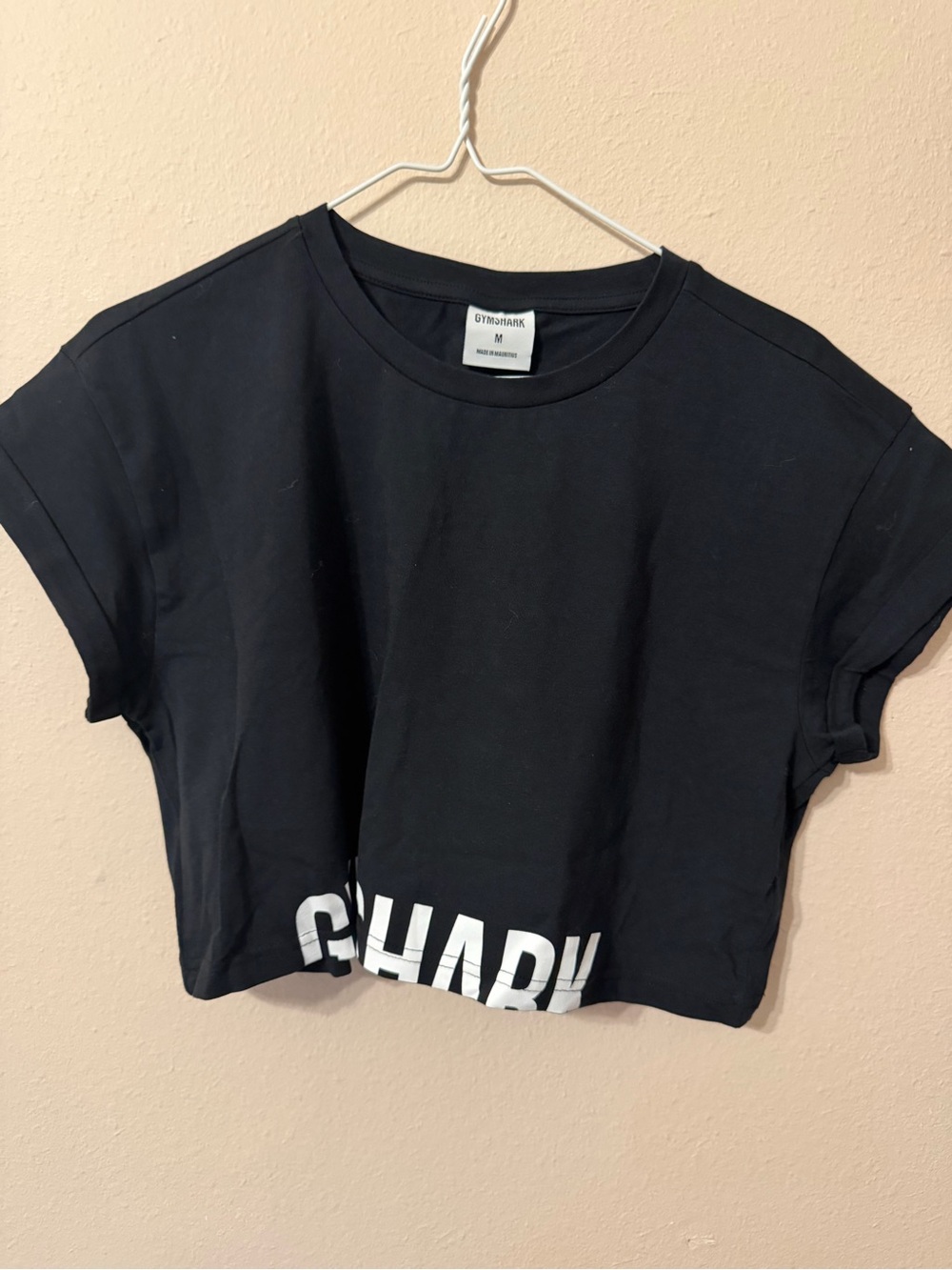 Gymshark Black Cropped Logo Tee for Kids